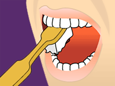 Brushing teeth step 3
