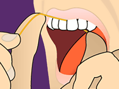 Flossing instructions step 4